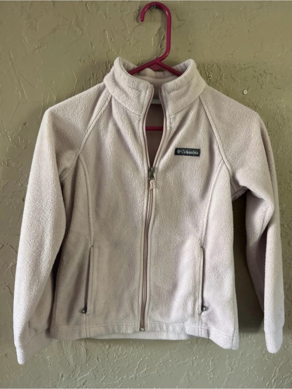 Girls size M Dust pink Columbia Fleece zip up jacket